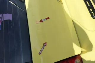 VW Lupo 6X Heckklappe Klappe Kofferraumklappe Scheibe gelb LD1B Spoiler Tuning - Bild 3