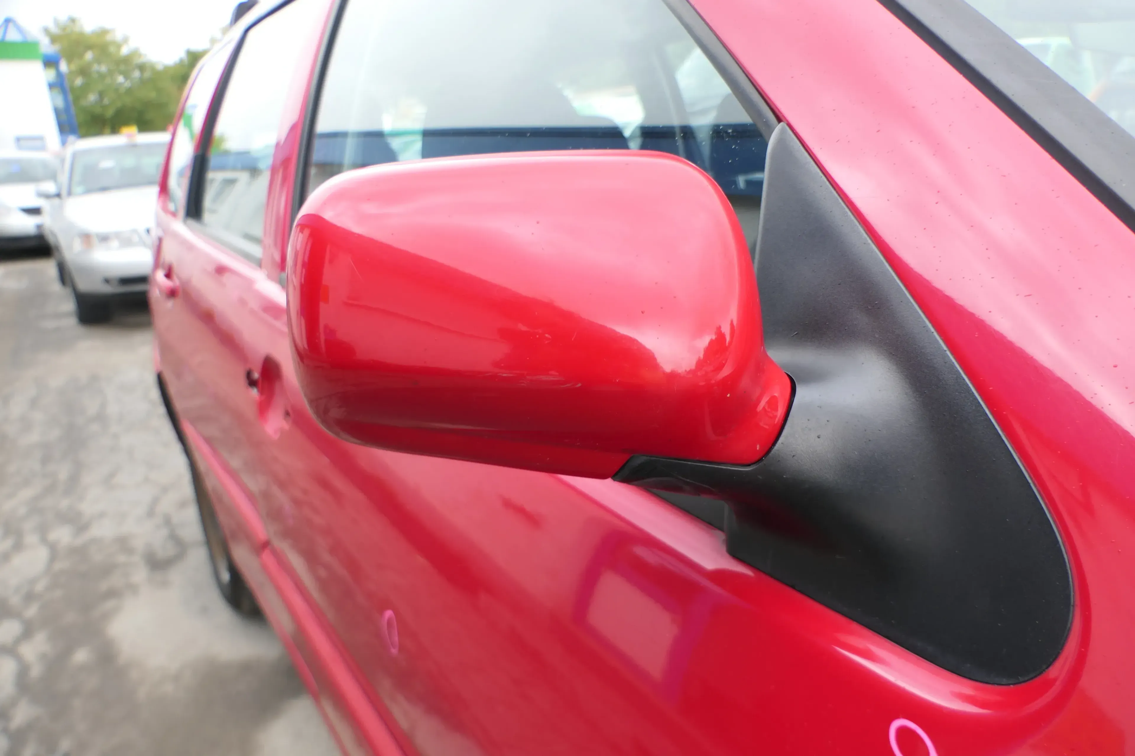 VW Polo Kombi elektrisch Spiegel vorne rechts Außenspiegel rot LY3D bisBj1999 - Bild 1