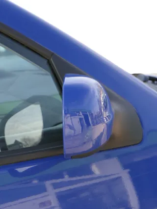 VW Golf 4 Bora manueller Spiegel vorne rechts Außenspiegel blau LA5C - Bild 6