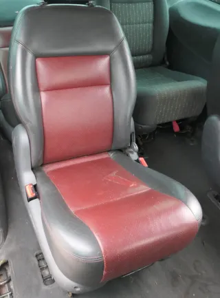 Sharan 7M Galaxy 1x Sitz hinten Rücksitz 6+7 Sitz rot Leder mitte/rechts/link ro - Bild 1