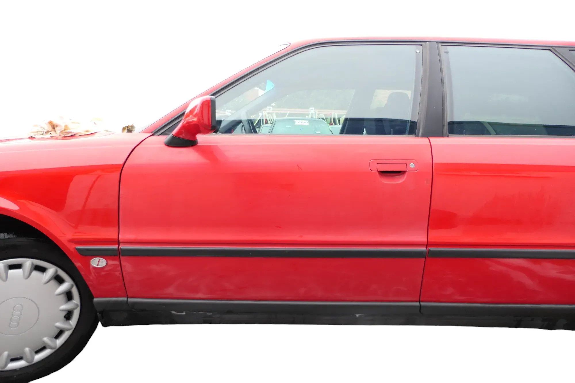 Audi 80 90 Tür vorne links Fahrertür Rahmen Türblatt rot LY3H -ohne Anbauteile - Bild 1