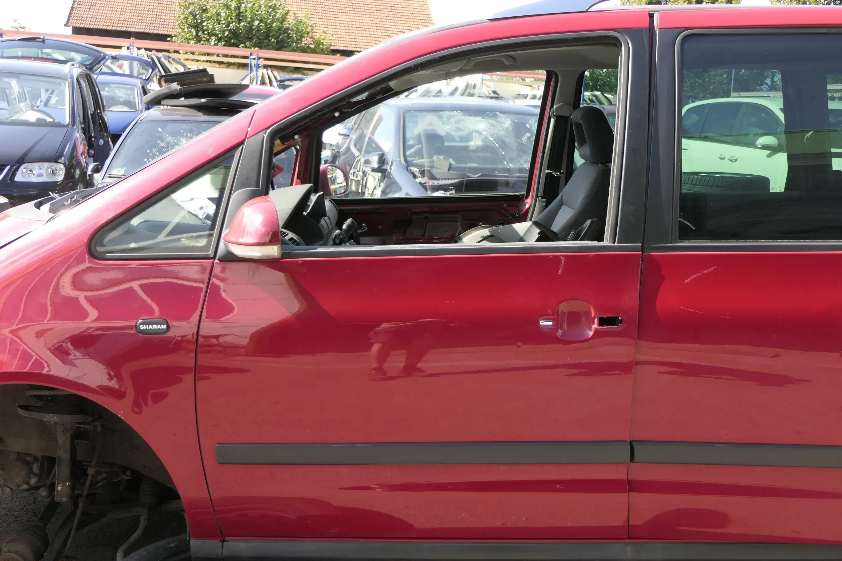 VW Sharan 7M Ford Galaxy Tür links vorne Fahrertür rot LK3A ab2000 Facelift - Bild 1