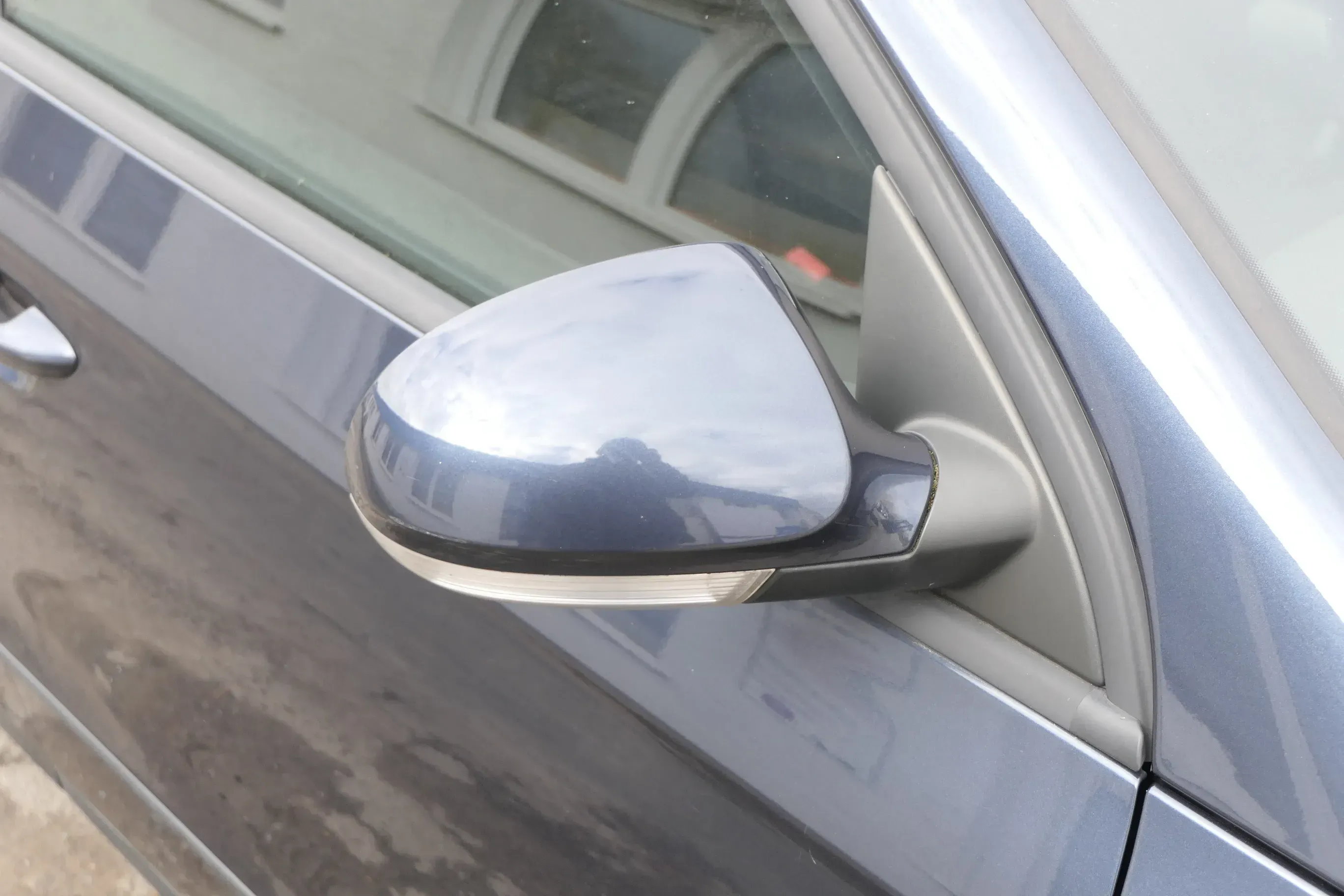 VW Passat 3C elektrischer Spiegel Außenspiegel rechts Blinke blau grau LC5F blue - Bild 1