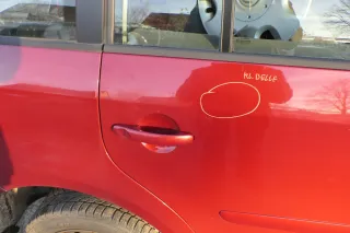 VW Touran 1T 1T3 Tür hinten rechts rot braun LA3W red sp mit Scheibe - Bild 2