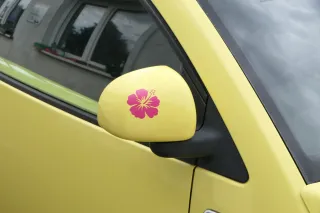 VW New Beetle elektrischer Spiegel Außenspiegel rechts gelb LD1B Glas - Bild 1
