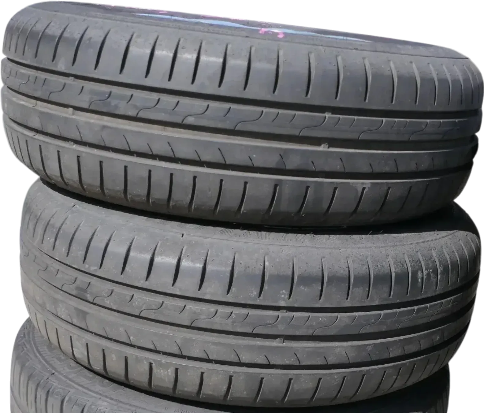 2x VW Golf A3 NUR Reifen 195/65 R15 91V Sommerreifen 2x ca. 5-6 mm NUR REIFEN - Bild 1