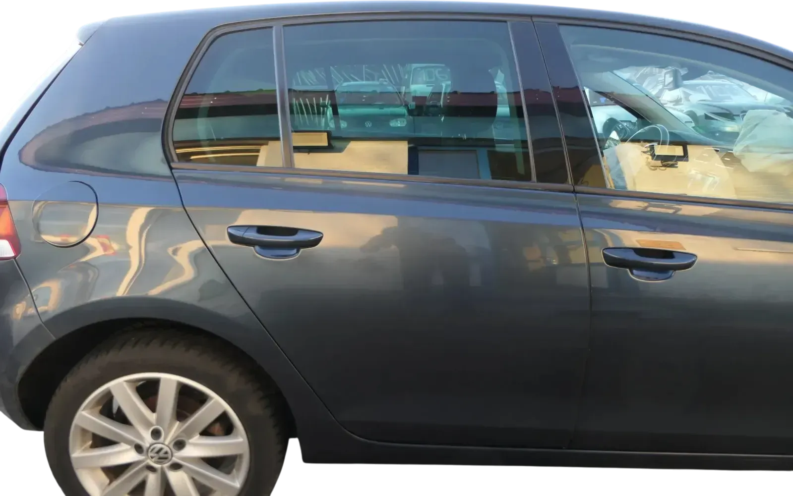 Golf 6 5K Tür hinten rechts LC5F grau blau ohne Anbauteile 4/5 Türer - Bild 1
