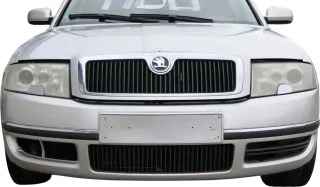 Skoda Superb 3U Stoßstange vorne Frontstoßstange silber LF7T - Bild 1