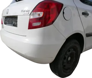 Fabia 5J Schrägheck Limousine Stoßstange hinten Heckstoßstange weiß LF9E - Bild 7