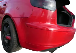 Audi A3 8P Stoßstange Stoßfänger hinten 4/5-Türer rot LY3J - Doppelrohr Sportbac - Bild 5
