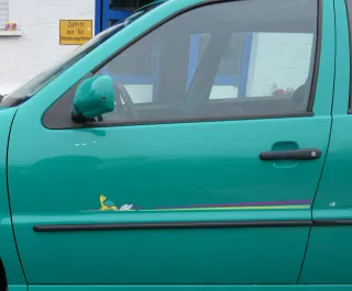 VW Polo 6N 6N2 Tür vorne links Fahrertür 4/5-Türer grün LD6D ohneAnbauteile - Bild 1