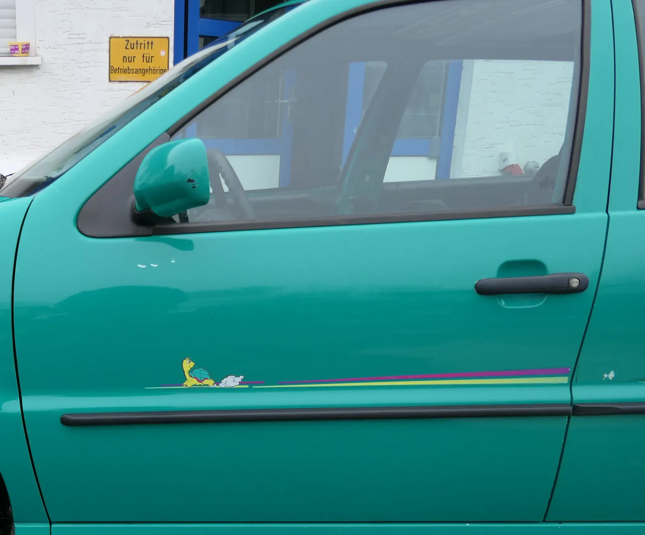 VW Polo 6N 6N2 Tür vorne links Fahrertür 4/5-Türer grün LD6D ohneAnbauteile - Bild 1