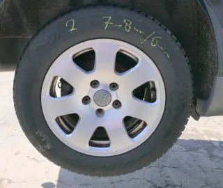 4x A4 8E A6 4B Alufelgen 195/65 R15 91T Allwetterreifen Reifen 6-8mm 8E0601025 - Bild 1