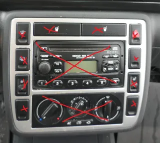 Ford Galaxy Mittelkonsole Verkleidung um Radio Navi Doppel 2 Din Galaxy -silber - Bild 1