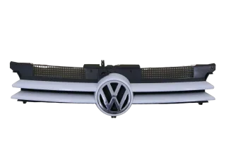 VW Golf 4 Grill Kühlergrill mit VW Zeichen Logo weiß LB9A - Bild 1