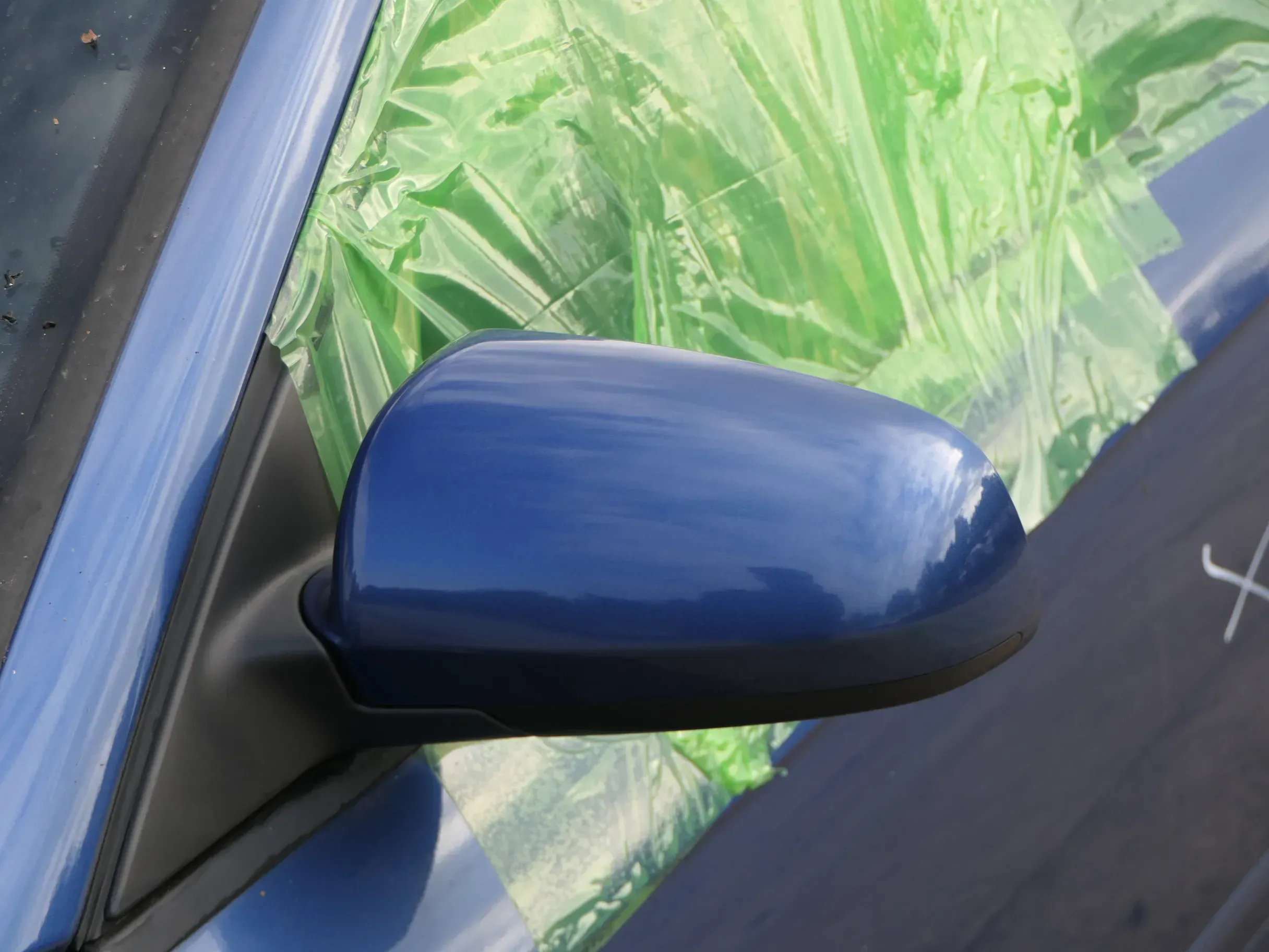 Audi A3 8P elektrischer Spiegel Außenspiegel vorne links blau LZ5C + Glas - Bild 1