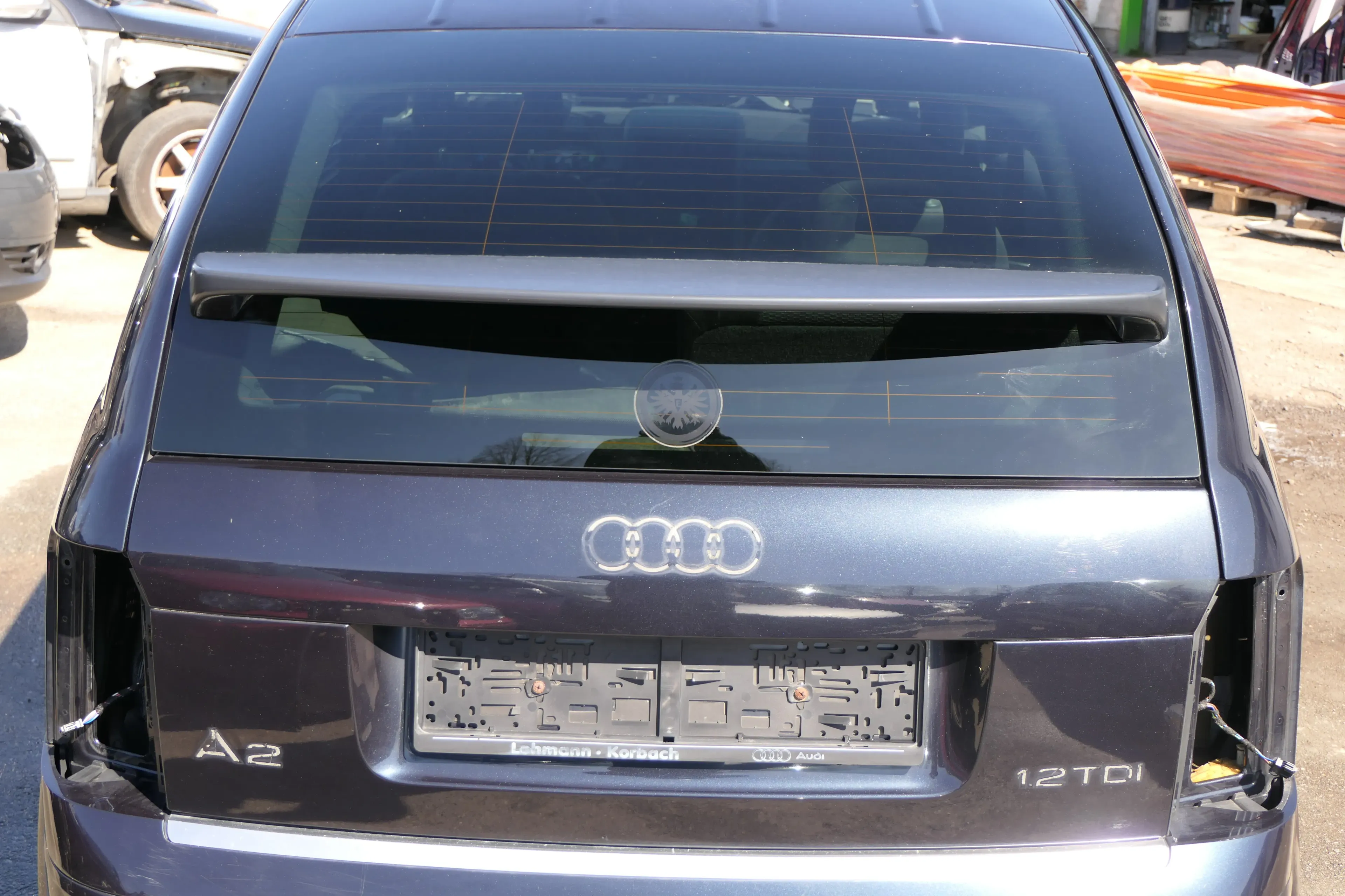 Audi A2 Heckklappe Klappe hinten Kofferraumklappe blau LZ5Q mit Scheibe - Bild 1