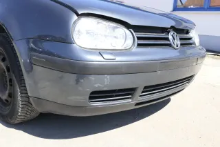 VW Golf 4 Stoßstange vorne Frontstoßstange Stoßfänger grau LC7V SWR + Kappen - Bild 4
