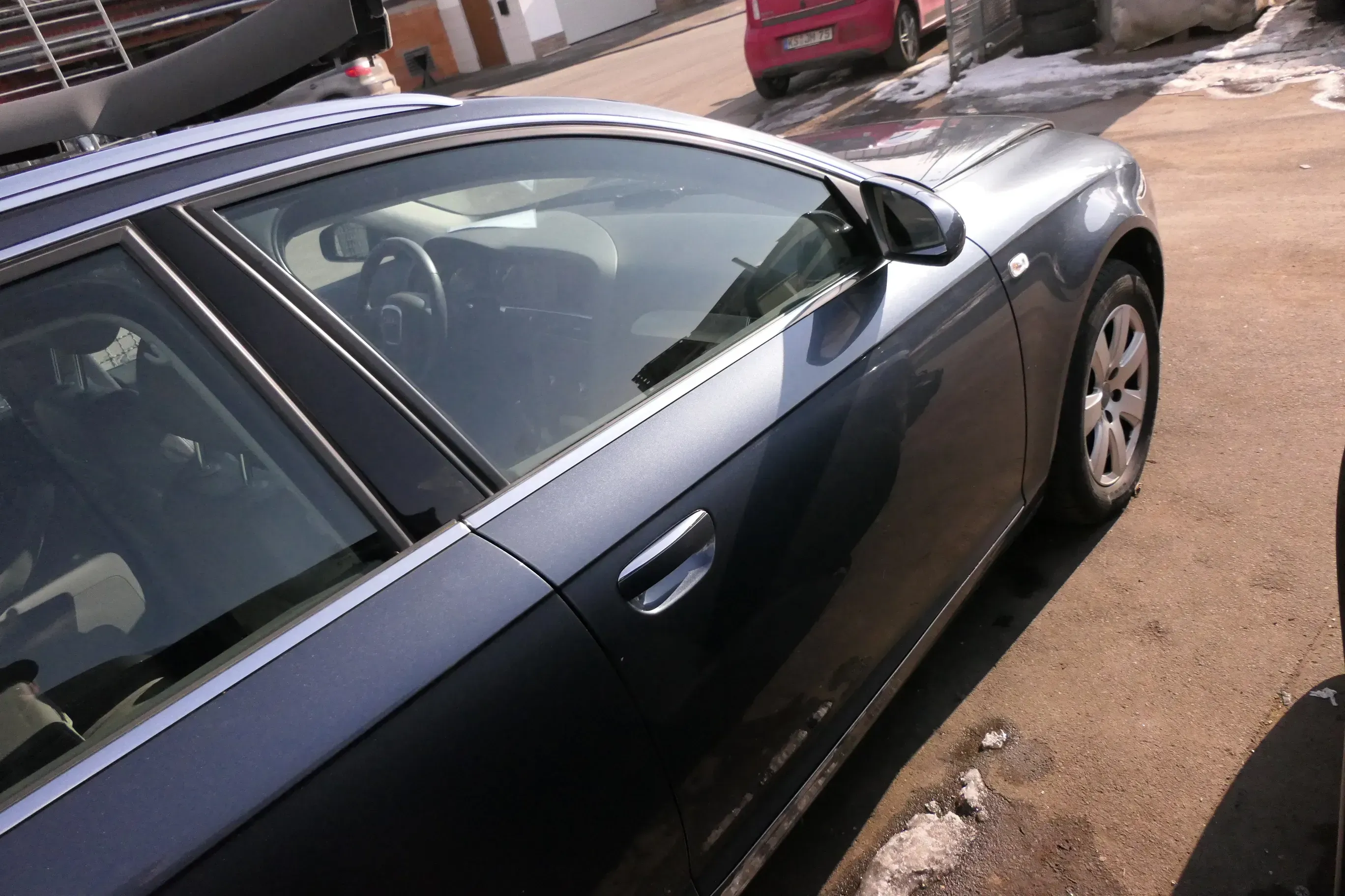 Audi A6 4F C6 Tür vorne rechts Beifahrertür blau grau LZ7R ohne Anbauteile - Bild 1