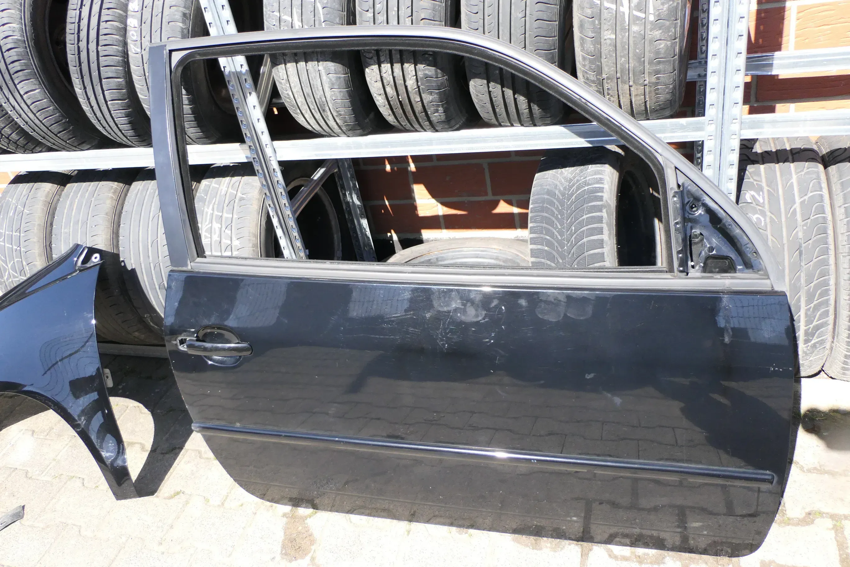 VW Lupo Seat Arosa Tür vorne rechts Fahrertür schwarz L041 (elektr.Fensterheber) - Bild 1