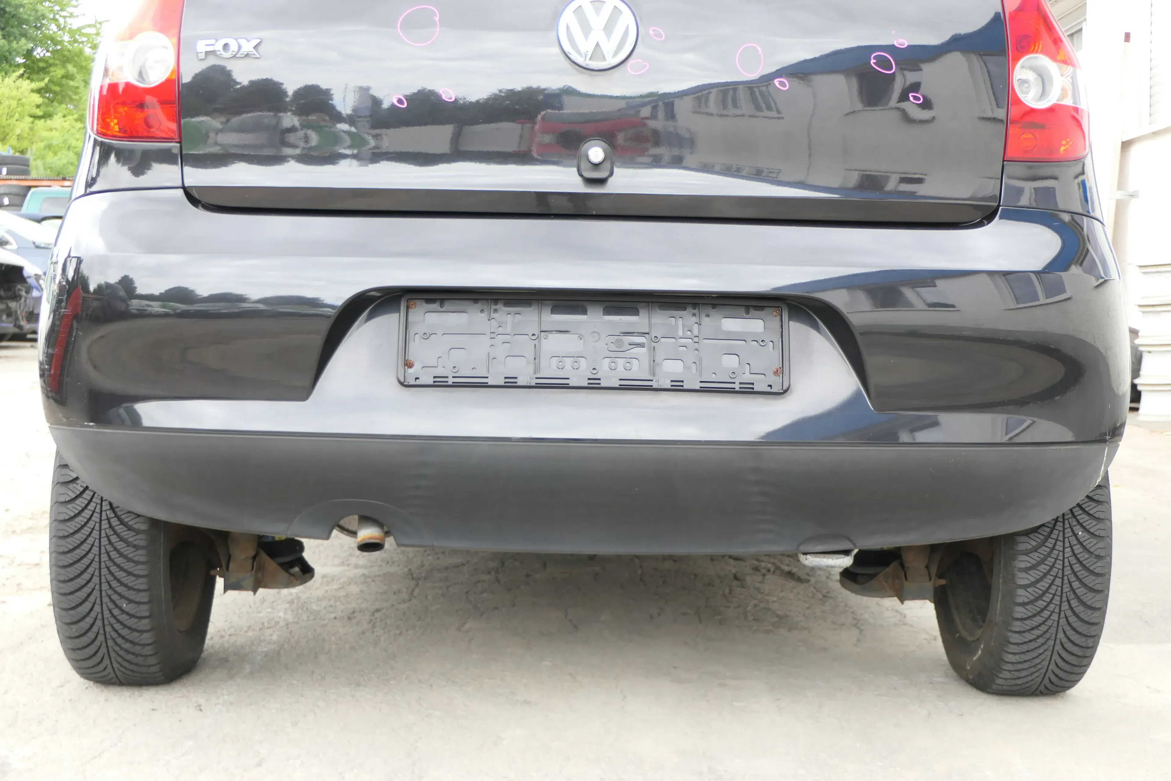 VW Fox 5Z Stoßstange hinten Stoßfänger schwarz LC9Z uni Heckstoßstange - Bild 1