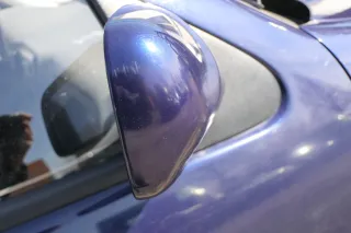 VW Polo 6N manueller manuell Spiegel Außenspiegel rechts mit Glas blau LB5N - Bild 2