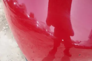 VW Fox 5Z Stoßstange hinten Stoßfänger rot LY3D Heckstoßstange - Bild 5