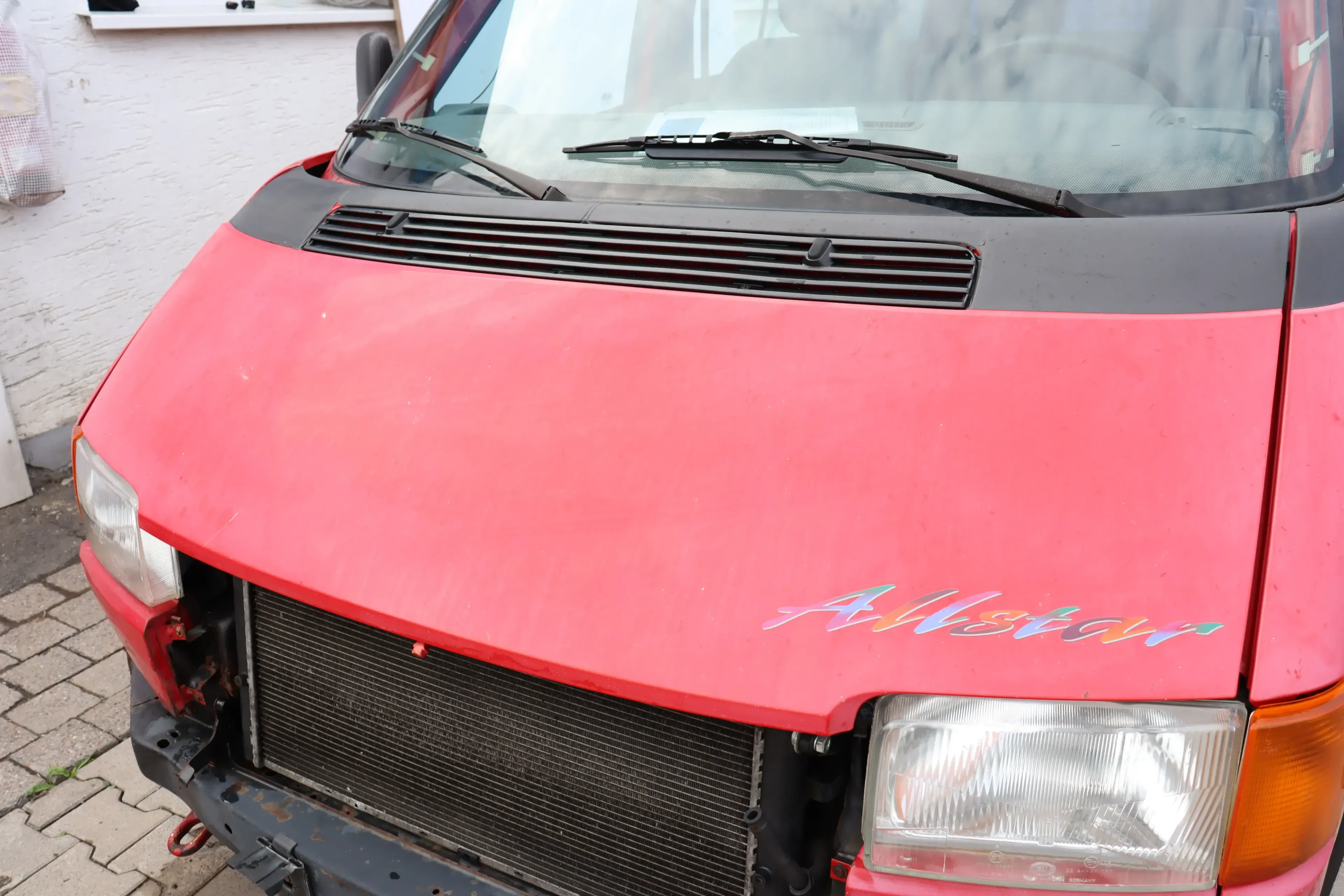 VW T4 Transporter Pritsche Motorhaube Haube Klappe vorne rot Allstar LY3D - Bild 1