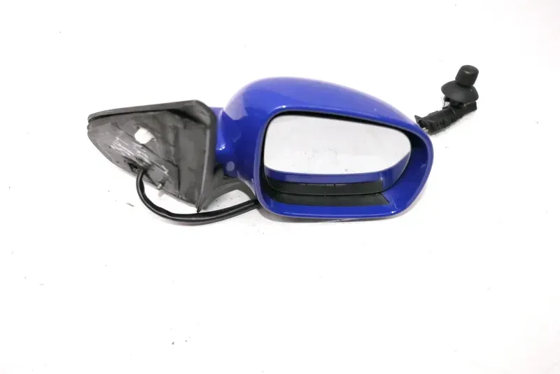 VW Golf 4 Bora manueller Spiegel vorne rechts Außenspiegel + Glas Blau LA5C - Bild 1