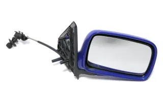 VW Polo 6N manueller manuell Spiegel Außenspiegel rechts blau & Glas - Bild 1