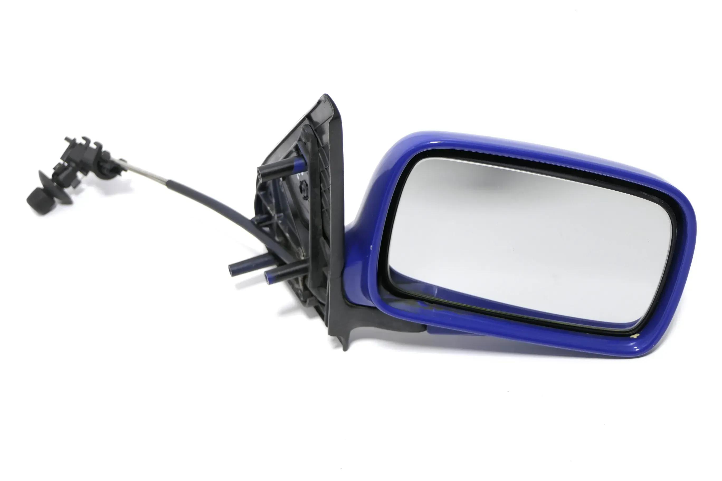 VW Polo 6N manueller manuell Spiegel Außenspiegel rechts blau & Glas - Bild 1