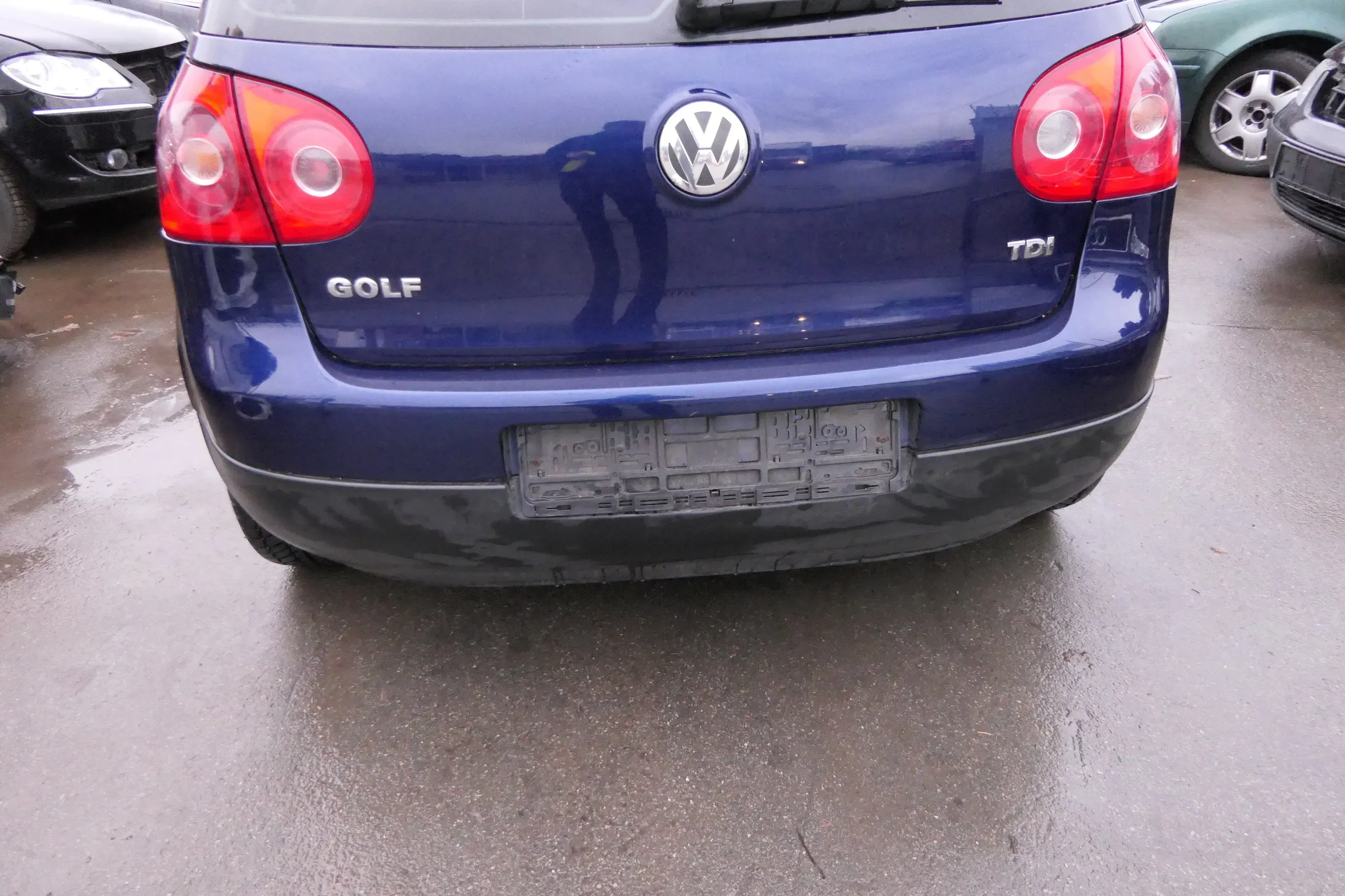VW Golf 5 1K Limousine Stoßstange hinte Heckstoßstange Stoßfänger blau LD5Q - Bild 1