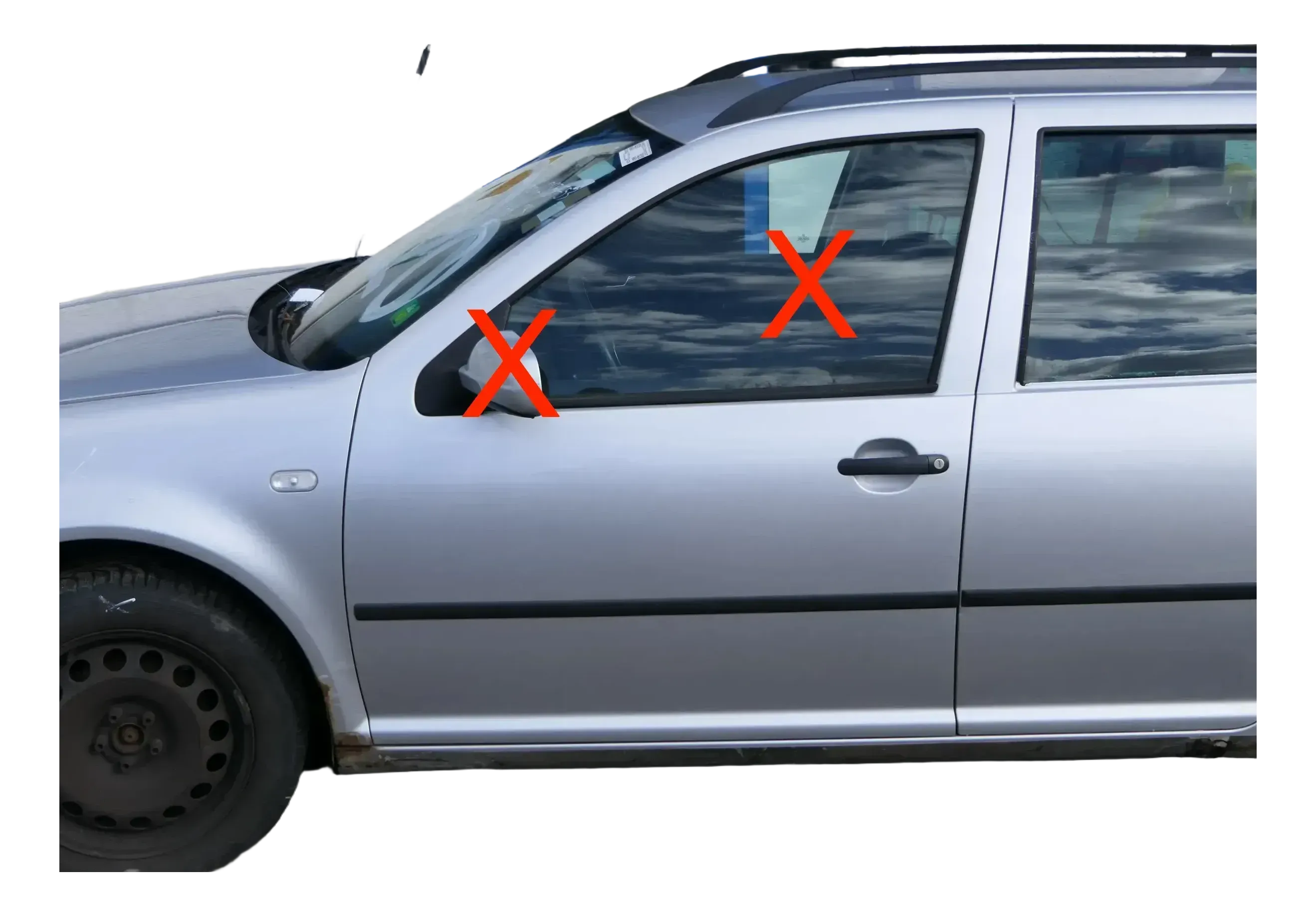 VW Golf 4 Bora Tür vorne links Fahrertür 4/5-Türer & Kombi silber LA7W -ohneAnba - Bild 1
