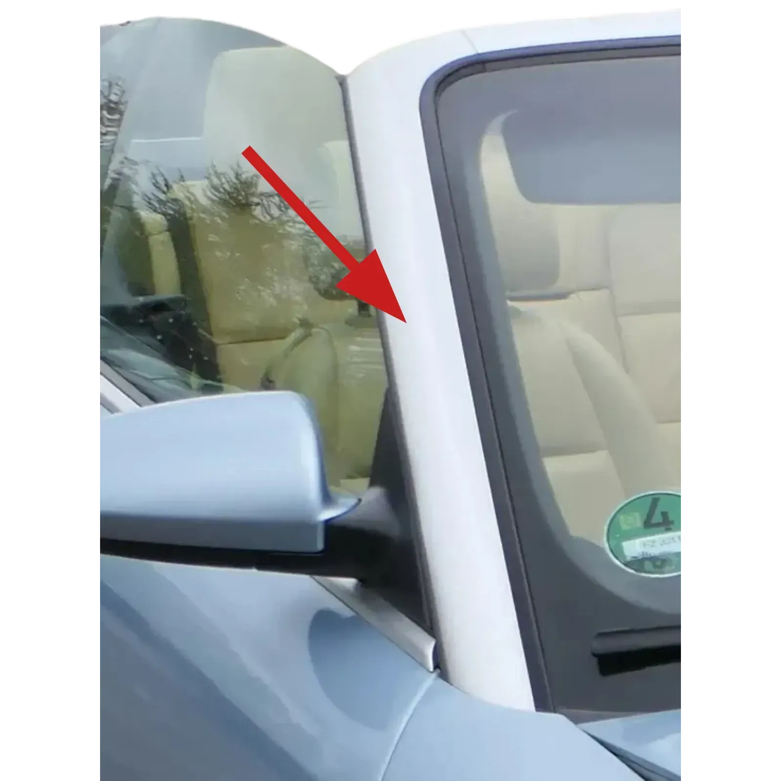 A4 8H Cabrio Leiste Zierleiste Blende A-Säule Abdeckung rechts chrom silber - Bild 1