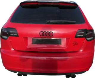 Audi A3 8P Stoßstange Stoßfänger hinten 4/5-Türer rot LY3J - Doppelrohr Sportbac - Bild 2