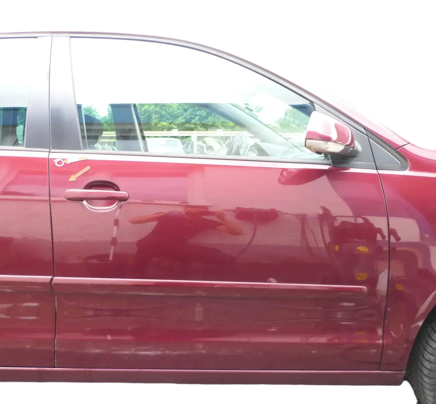 VW Polo 9N 9N3 Tür vorne rechts Beifahrertür 4/5-Türer rot LC3R ohneAnba - Bild 1