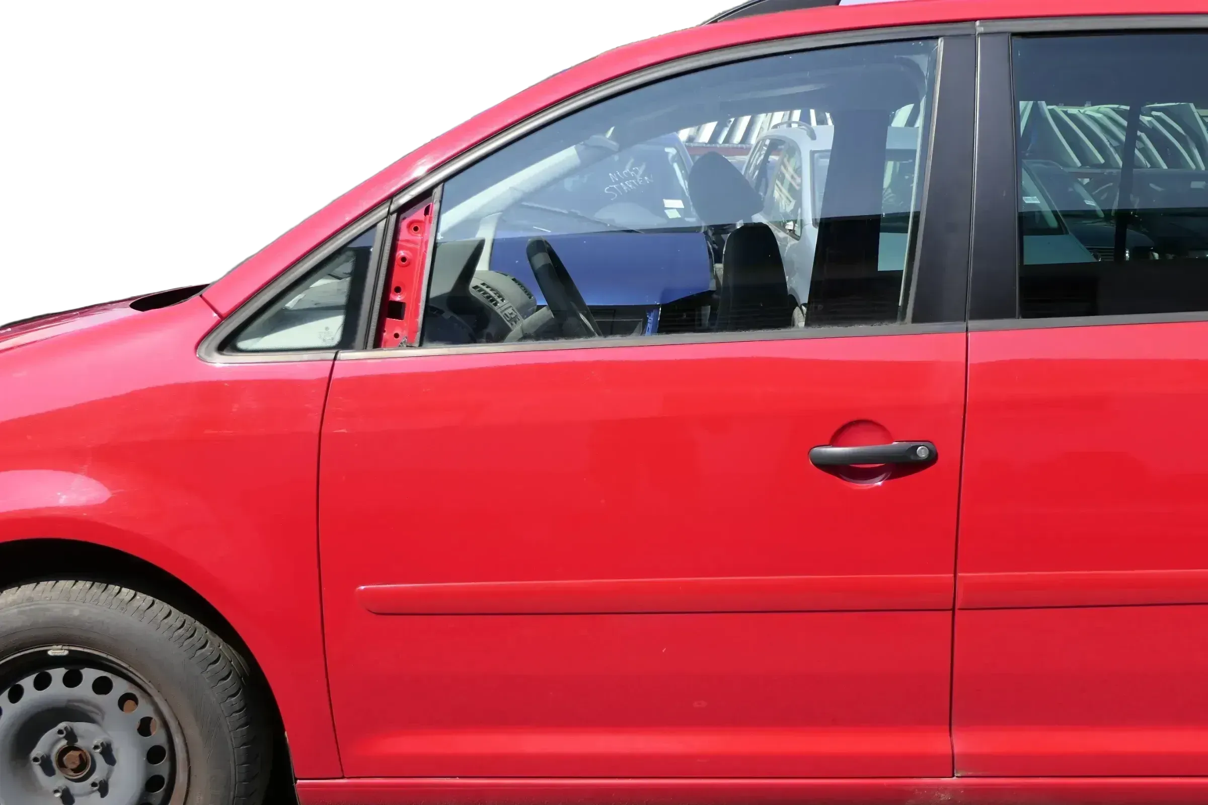VW Touran 1T 1T3 Tür vorne links Fahrertür rot LY3D Tornadorot - OHNE Anbauteile - Bild 1