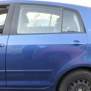 VW Golf 5 Cross Plus 5M1 Tür hinten links blau LA5K mit Rahmen - Bild 1
