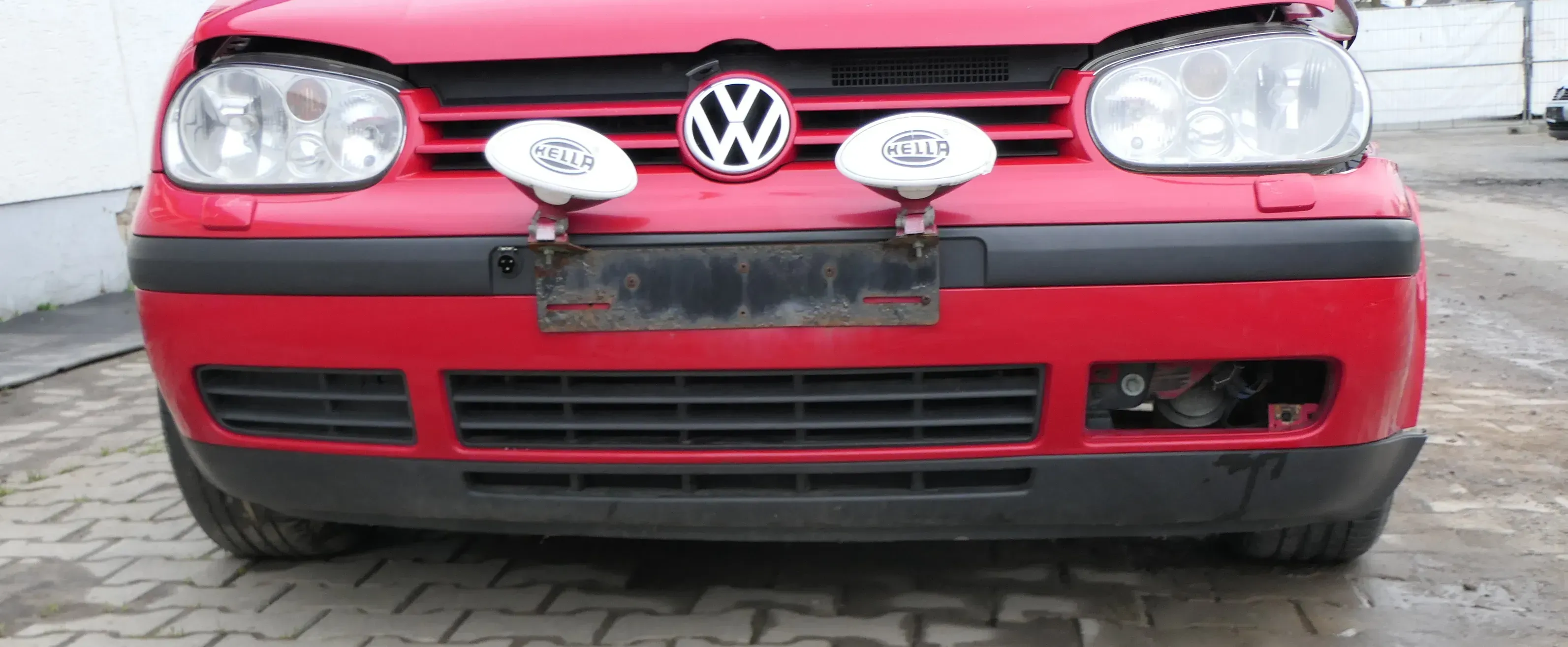 VW Golf 4 Stoßstange vorne Frontstoßstange Stoßfänger rot LY3D SWR - Bild 1