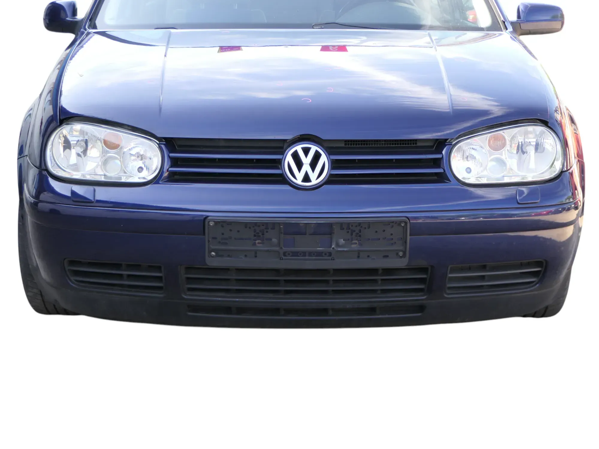VW Golf 4 Stoßstange vorne Frontstoßstange Stoßfänger blau LB5N SWR -ohne Kappen - Bild 1