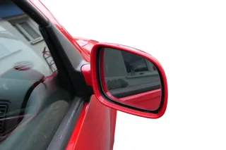 VW Golf 4 Bora manueller Spiegel vorne rechts Außenspiegel rot LP3G - Bild 2