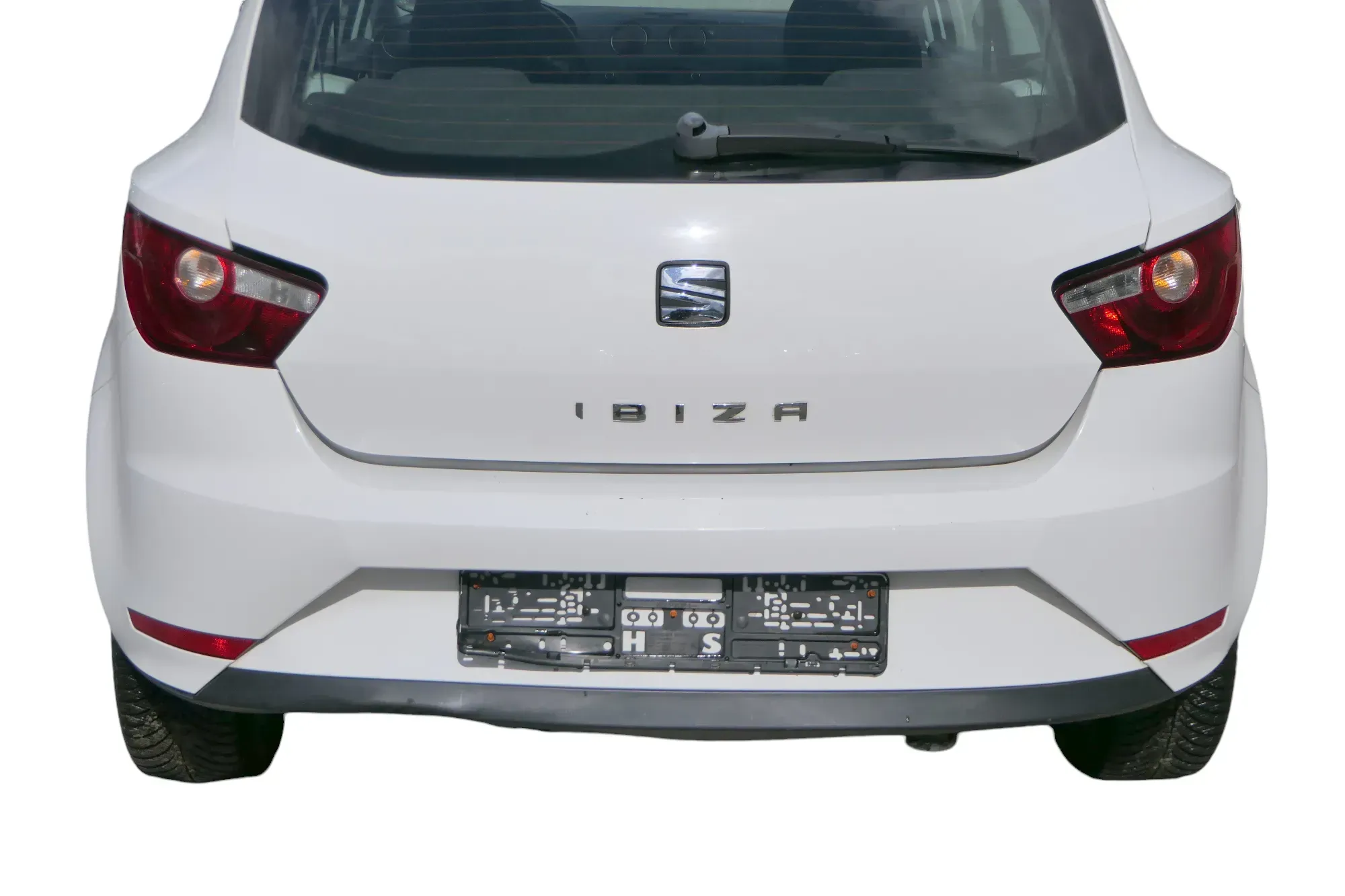 Seat Ibiza 6J Stoßstange Heckstoßstange hinten weiß LB9A 2/3-Türer - Bild 1