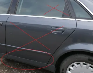 A4 B6 8E NUR Zierleiste Leiste Abdeckung Tür hinten links unten grau 8E0853969 - Bild 2