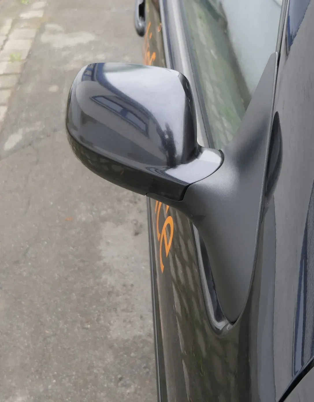 VW Polo 6N2 manueller Spiegel Außenspiegel rechts außen schwarz LC9Z + Glas - Bild 1