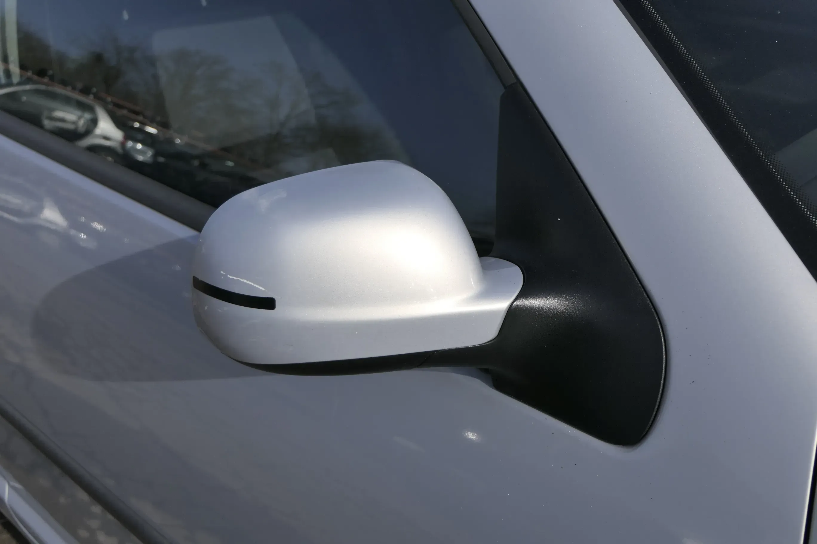VW Golf 4 Bora manueller Spiegel vorne rechts Außenspiegel silber grau LB7Z Glas - Bild 1