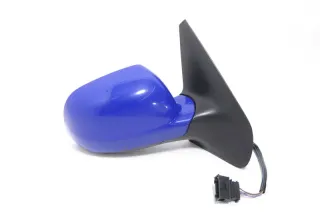 VW Golf 4 Bora elektrischer Spiegel vorne rechts Außenspiegel blau LA5C + Glas - Bild 1