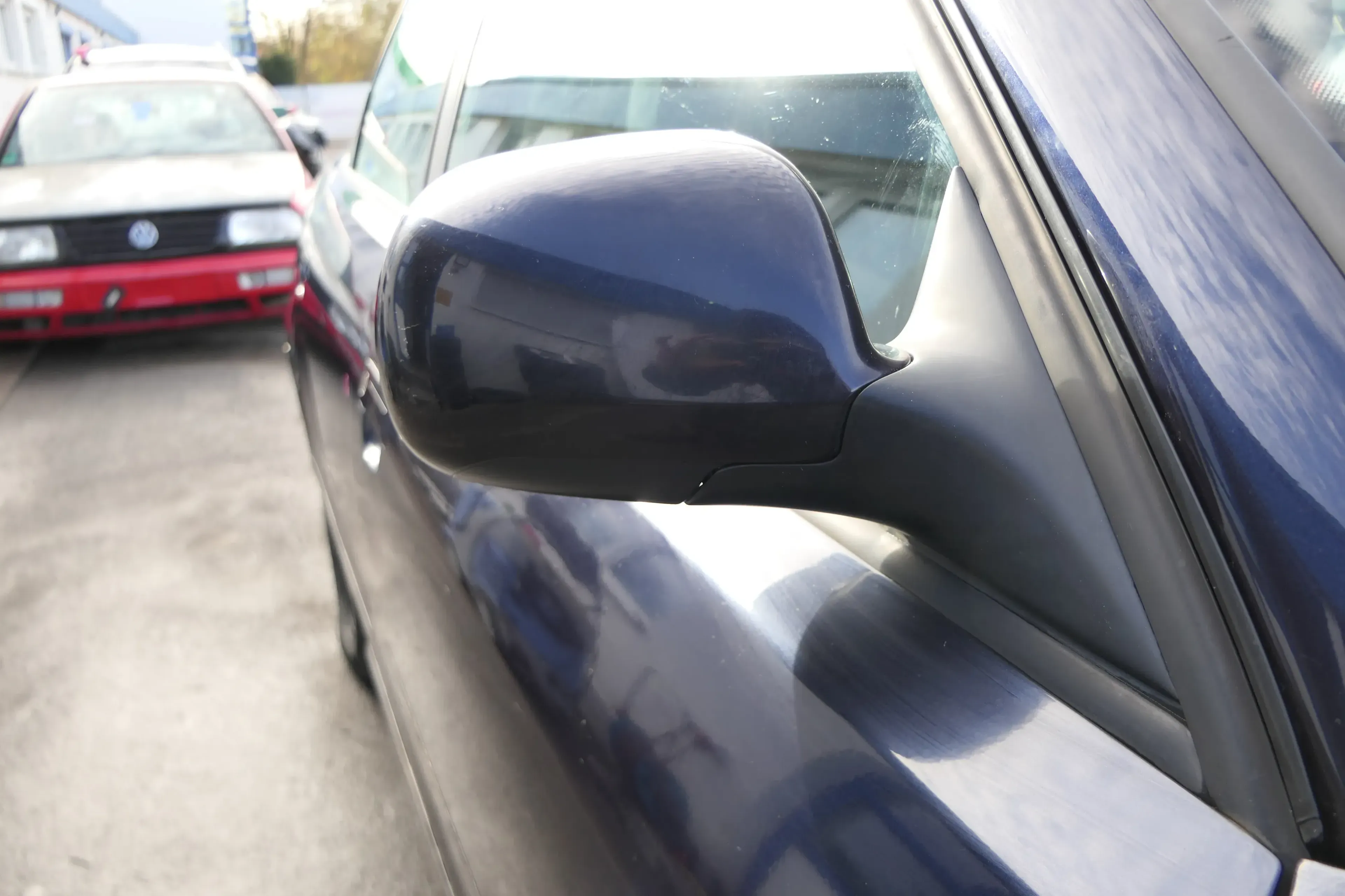 Audi A4 B5 8D Spiegel Außenspiegel rechts elektrisch blau lila LZ5L + Glas - Bild 1