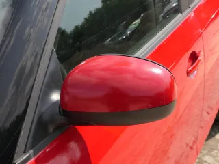 Skoda Fabia 5J mechanisch Spiegel Außenspiegel links mit Glas rot LF3K - Bild 3