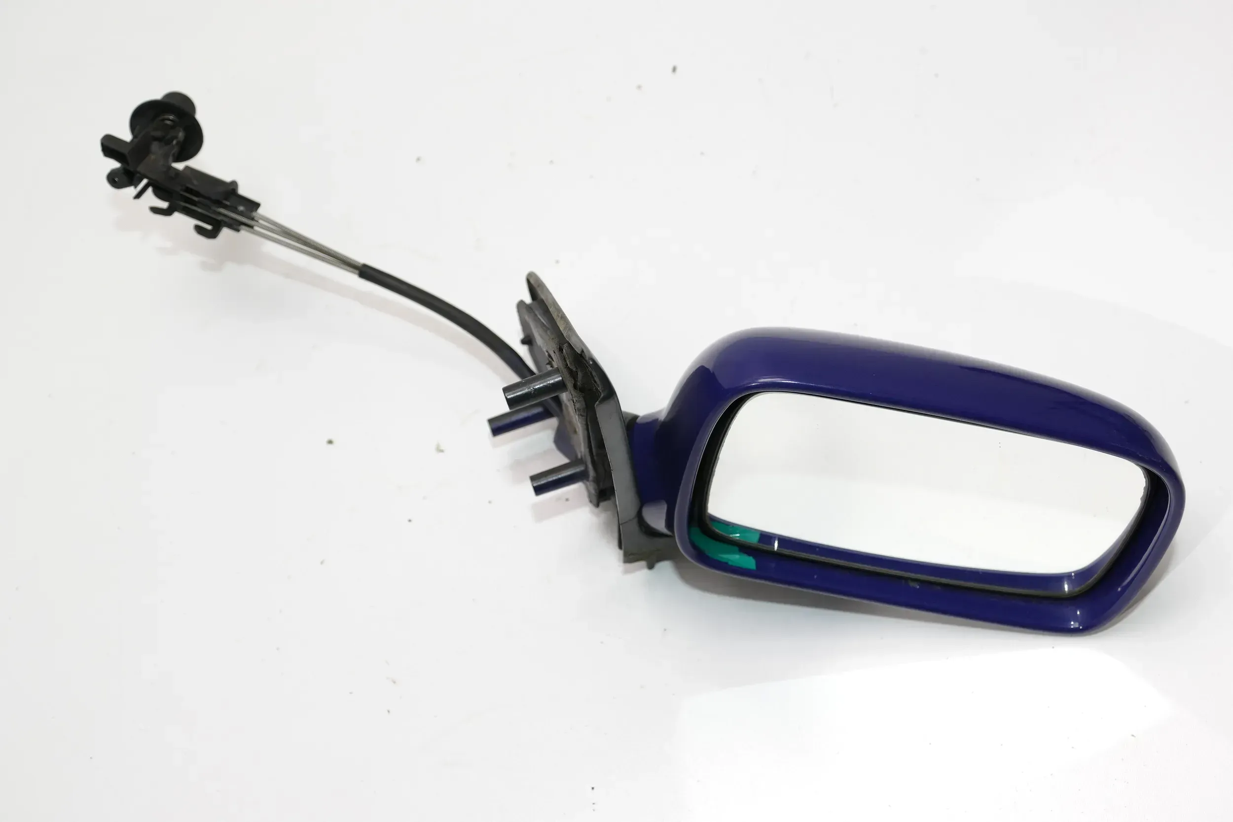 VW Polo 6N manueller manuell Spiegel Außenspiegel rechts mit Glas blau LD5D 720 - Bild 1
