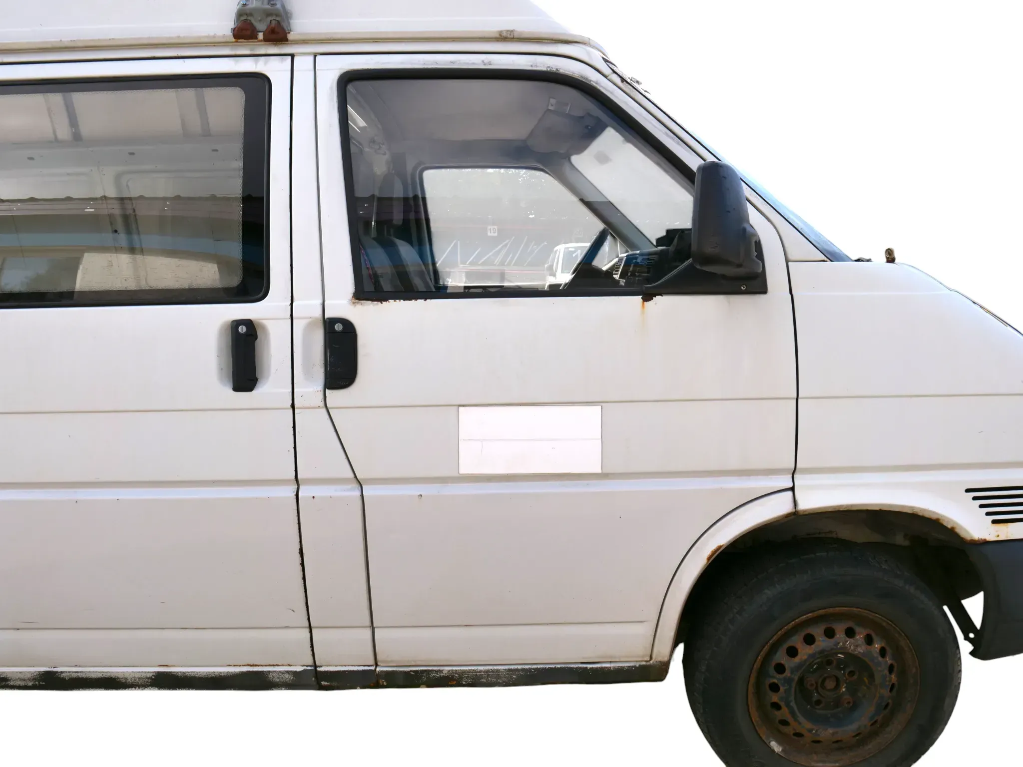 VW T4 Tür vorne rechts weiß R902 Beifahrertür Caravelle 7D0831056C ohneAnbauteil - Bild 1